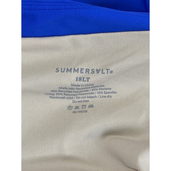 SummerSalt The Ruched Backflip One Piece Swimsuit Womens Size 18LT Blue NWT - Picture 7 of 10